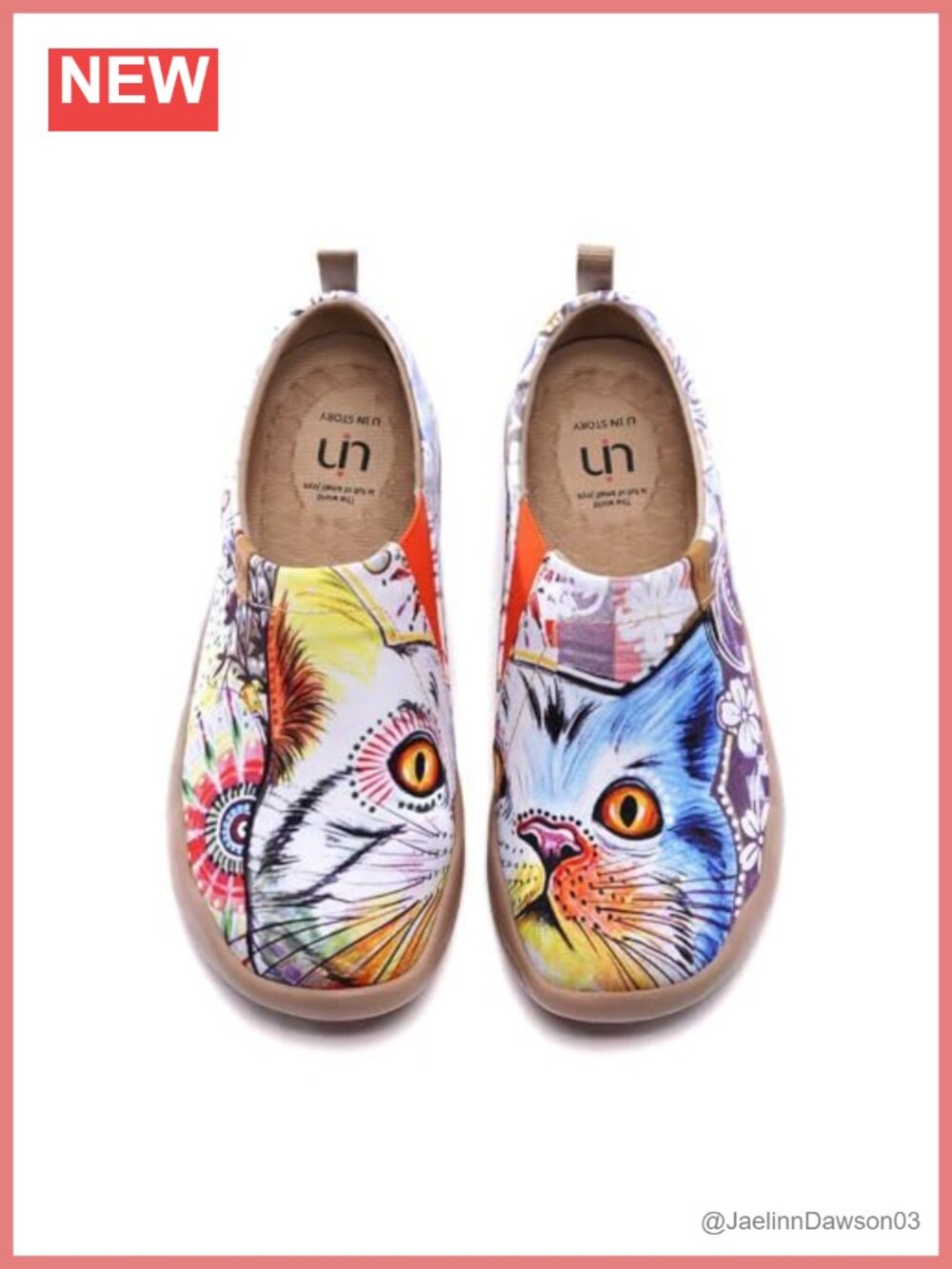 Women's Art Canvas Slip-On Loafers Lightweight Non-Slip Casual Flats